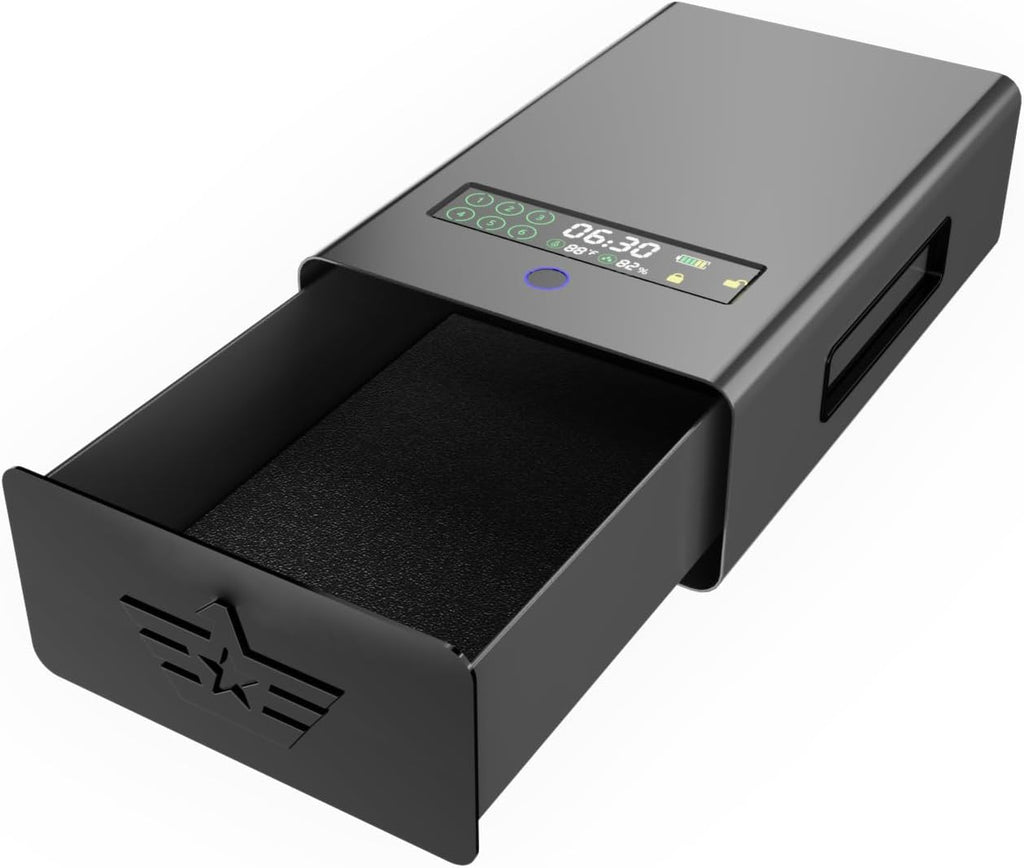 kasablank gun safe，Biometric Gun Safe For Handgun with fingerprint, key and digital password 3 .Smart Handgun Safe for Home Beds