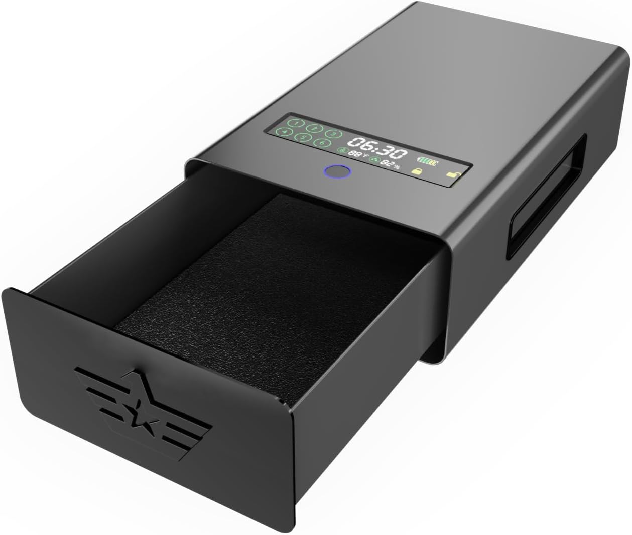 kasablank gun safe，Biometric Gun Safe For Handgun with fingerprint, key and digital password 3 .Smart Handgun Safe for Home Beds
