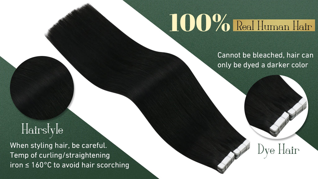 Ugeat Tape in Hair Extensions Human Hair Real Natural Brazilian Remy Hair Straight Seamless Skin Weft For Women Balayage 20P/40P