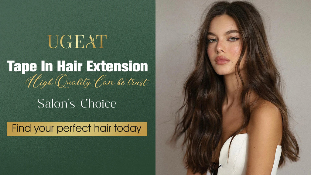 Ugeat Tape in Hair Extensions Human Hair Real Natural Brazilian Remy Hair Straight Seamless Skin Weft For Women Balayage 20P/40P