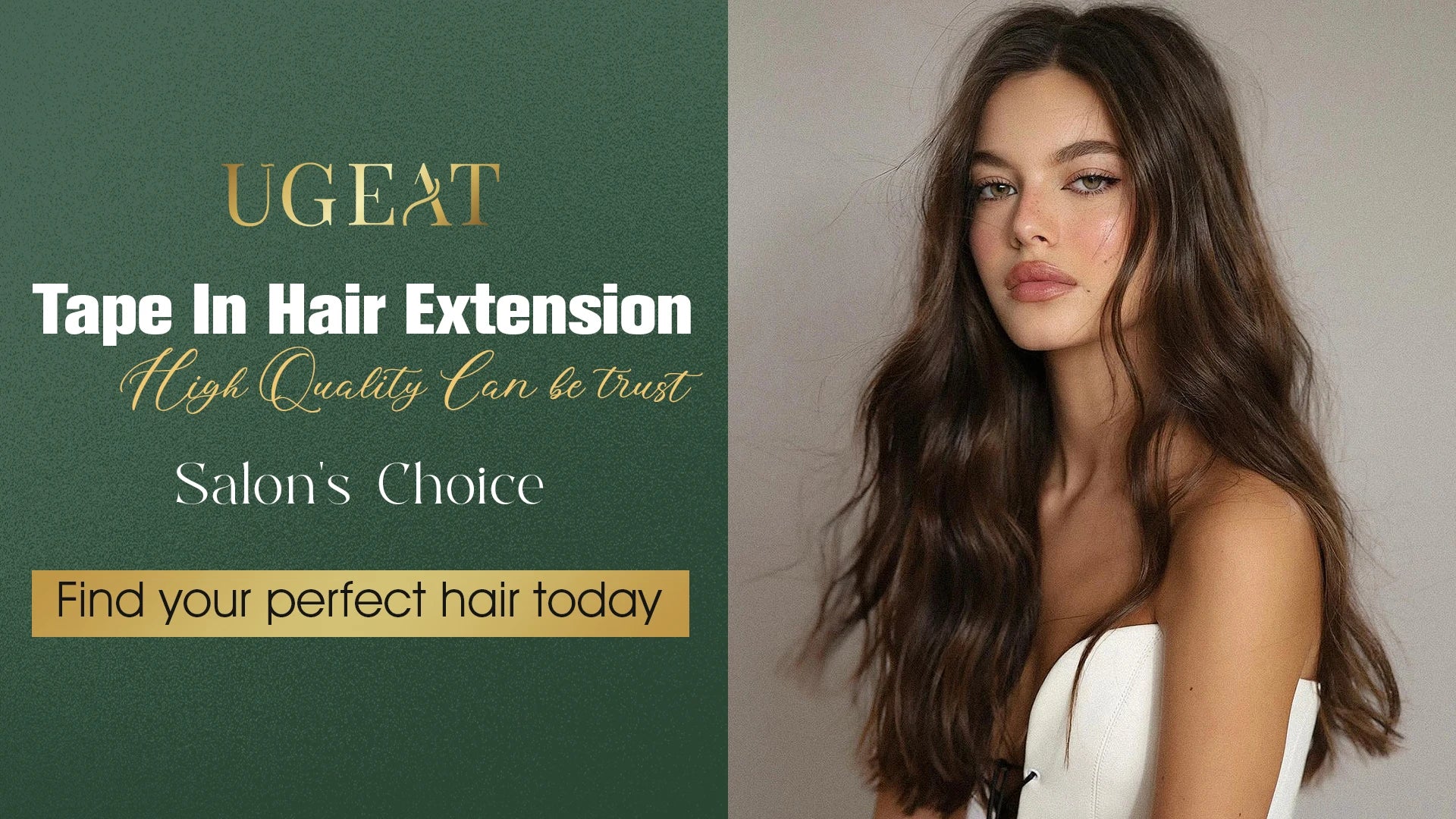 Ugeat Tape in Hair Extensions Human Hair Real Natural Brazilian Remy Hair Straight Seamless Skin Weft For Women Balayage 20P/40P