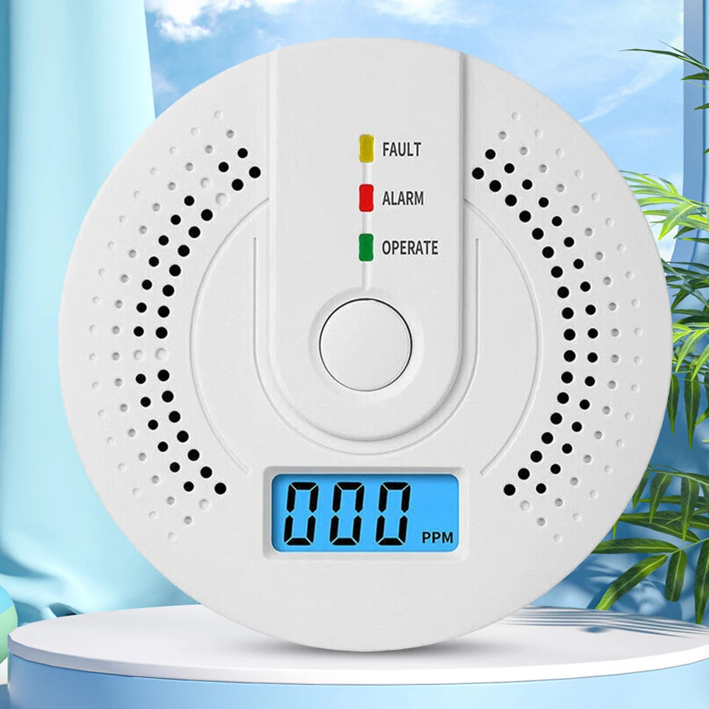 Digital Carbon Monoxide Detector with LED Indicator Battery Powered Warning Alarm Sensor Portable CO Detector for Home Warehouse