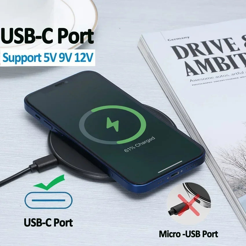New Wireless Charger For iPhone 16 15 14 13 Pro Max Induction Fast Charging Pad Dock Station For Samsung S23 S22 Xiaomi Huawei