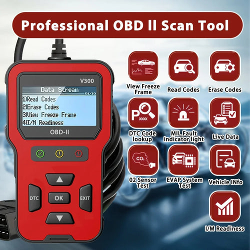 2025 Newest Model OBD2 Scanner Diagnostic Tool - Complete Fault Code Reader, Clear Error Codes, Data Stream, I/M Readiness