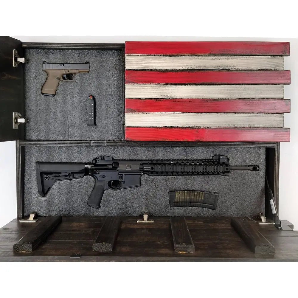 Large American Flag Gun Cover with 2 Hidden Compartments, Red, White, Blue