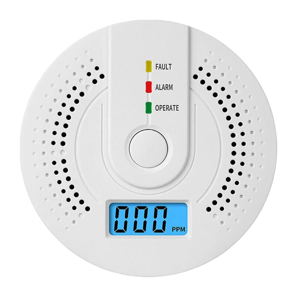 Digital Carbon Monoxide Detector with LED Indicator Battery Powered Warning Alarm Sensor Portable CO Detector for Home Warehouse