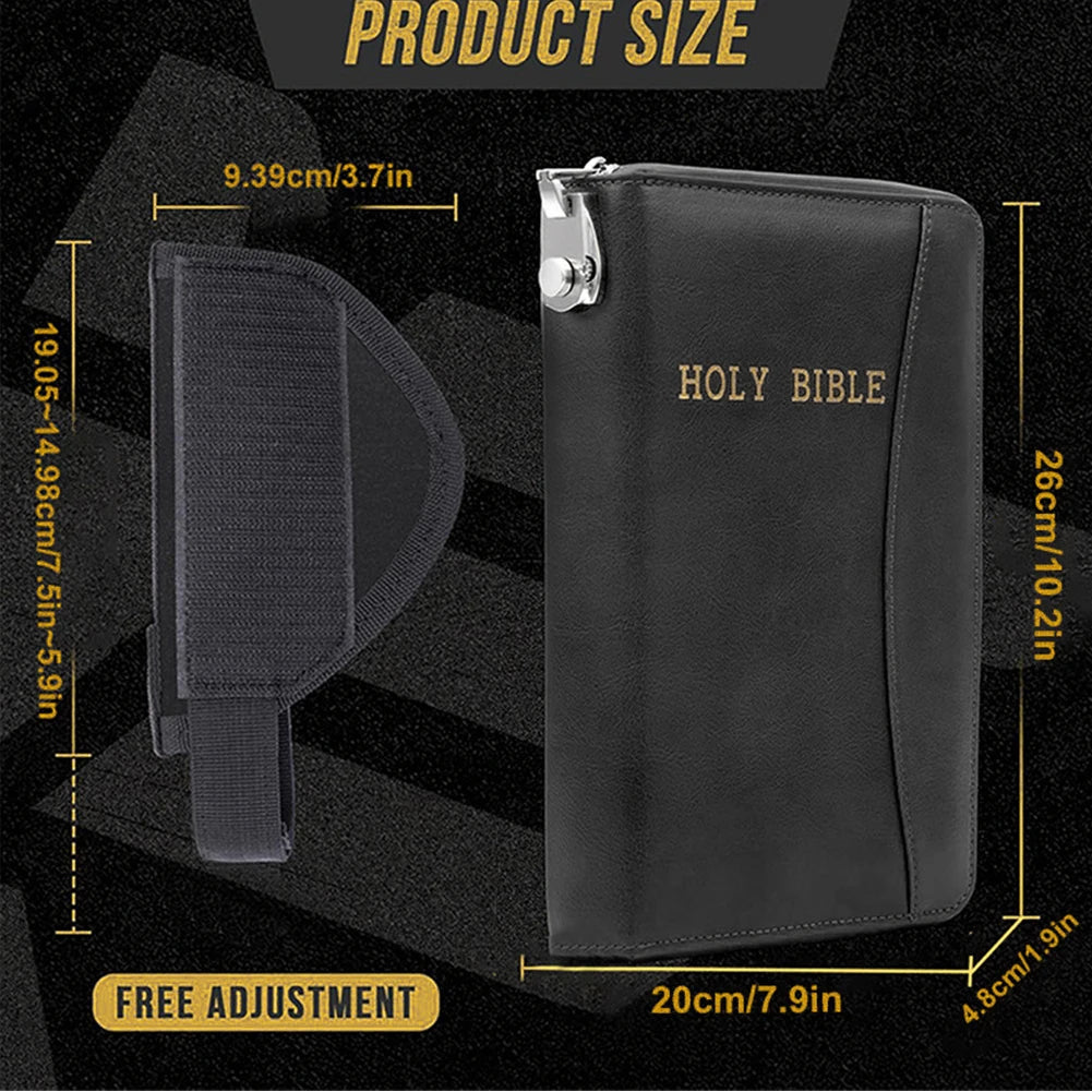 Lockable Soft Pistols Case Holy Bible Leather Gun Bags Concealed Carry Gun Pouch for 9mm Glocks42 43 Guns Storage