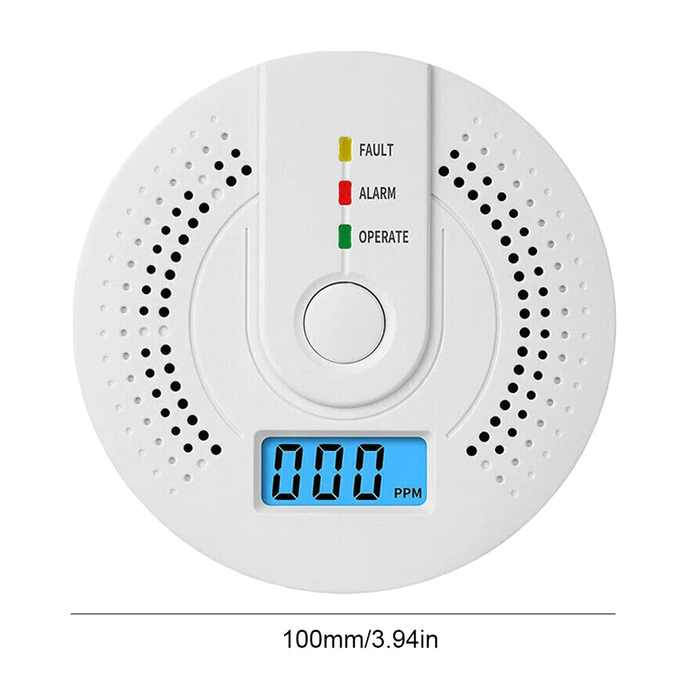 Digital Carbon Monoxide Detector with LED Indicator Battery Powered Warning Alarm Sensor Portable CO Detector for Home Warehouse