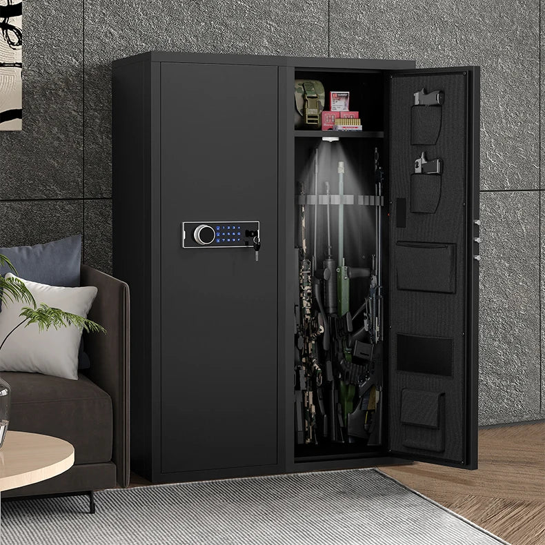 Large Size 5-8 Gun Gun Cabinet with Electronic Password Keypad Lock,Unassembled Metal Rifle Gun Security Cabinet Safe Locker