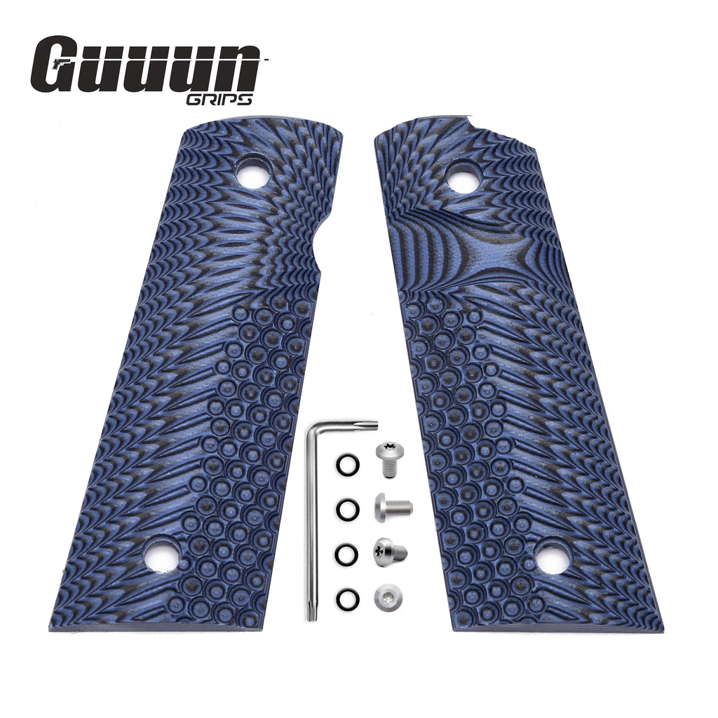 Guuun G10 Grips for Full Size 1911 Magwell Grip OPS Eagle Wing Texture Free screw set included