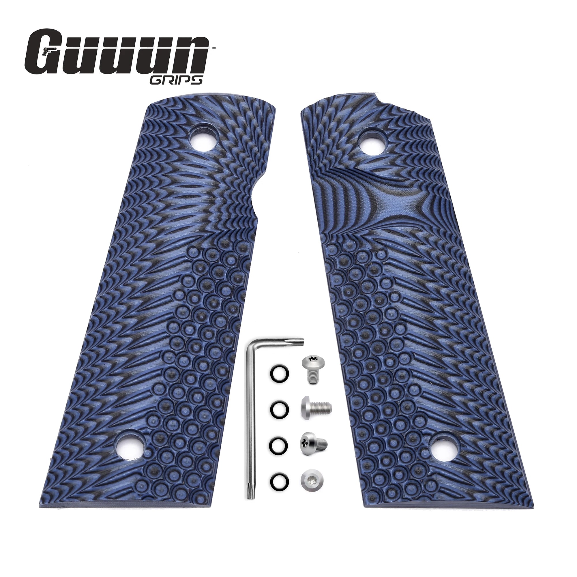 Guuun G10 Grips for Full Size 1911 Magwell Grip OPS Eagle Wing Texture Free screw set included