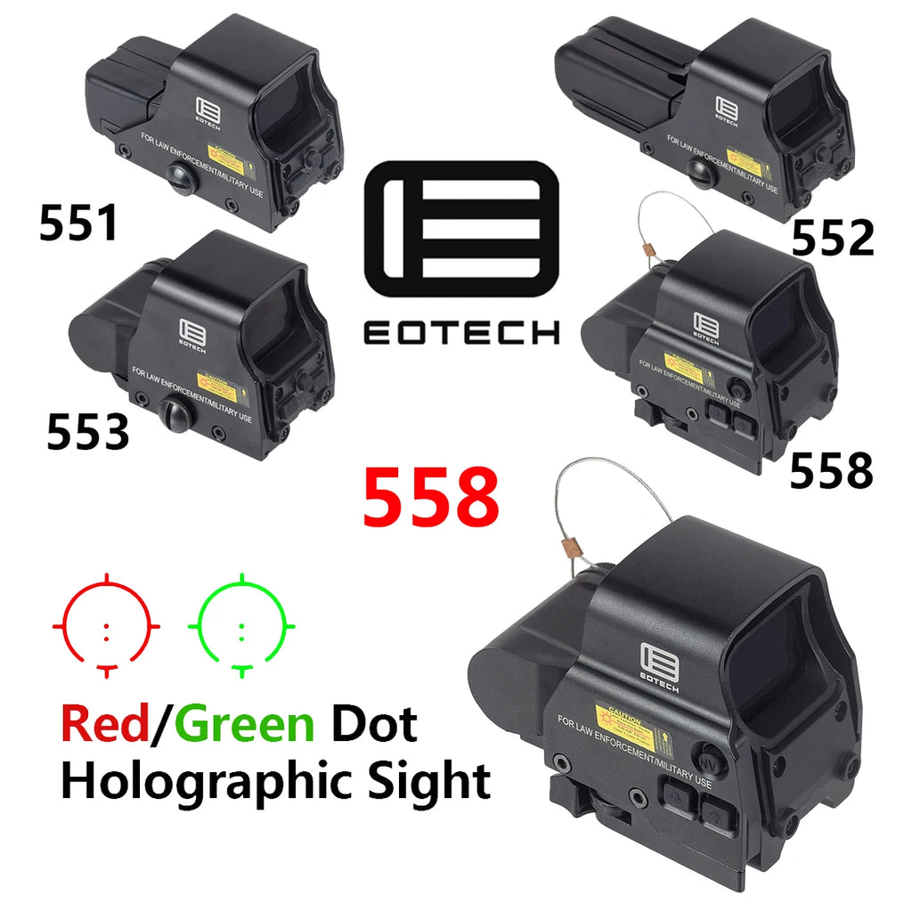 Eotech 551 552 553 558 Holographic Sight Red Green Dot Sight Riflescopes Hunting Reflex Airsoft Riflescope Collimator 20mm Rail