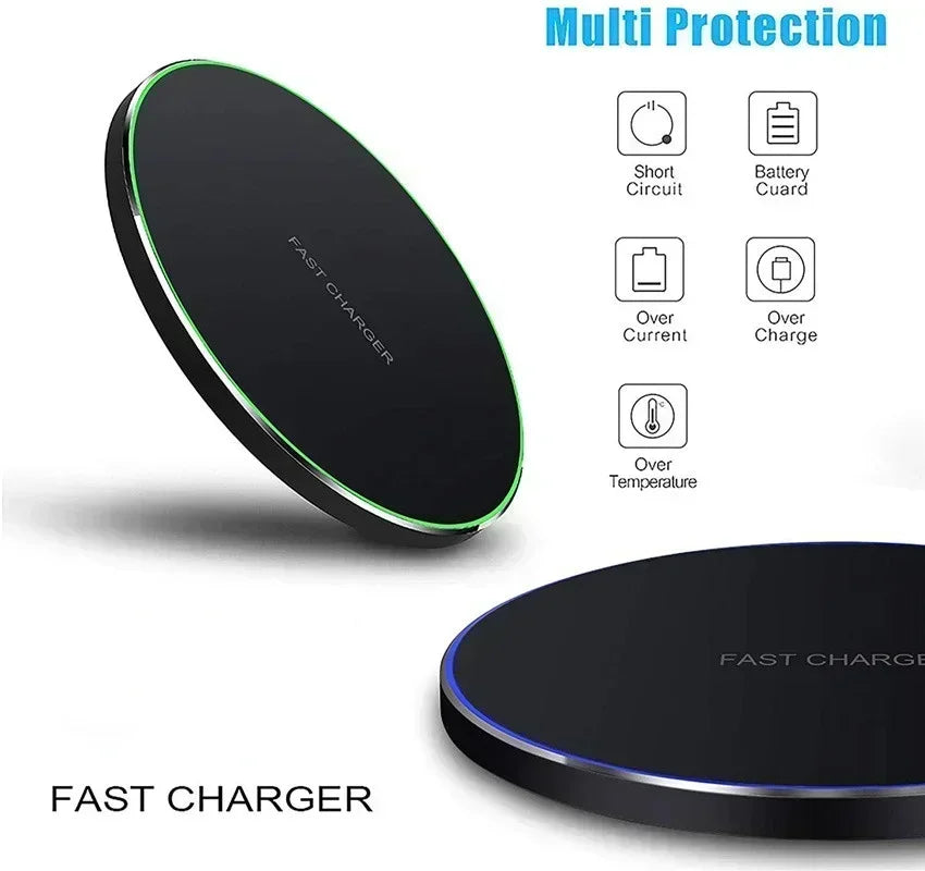 New Wireless Charger For iPhone 16 15 14 13 Pro Max Induction Fast Charging Pad Dock Station For Samsung S23 S22 Xiaomi Huawei