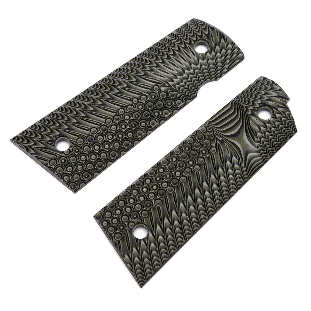 Guuun G10 Grips for Full Size 1911 Magwell Grip OPS Eagle Wing Texture Free screw set included