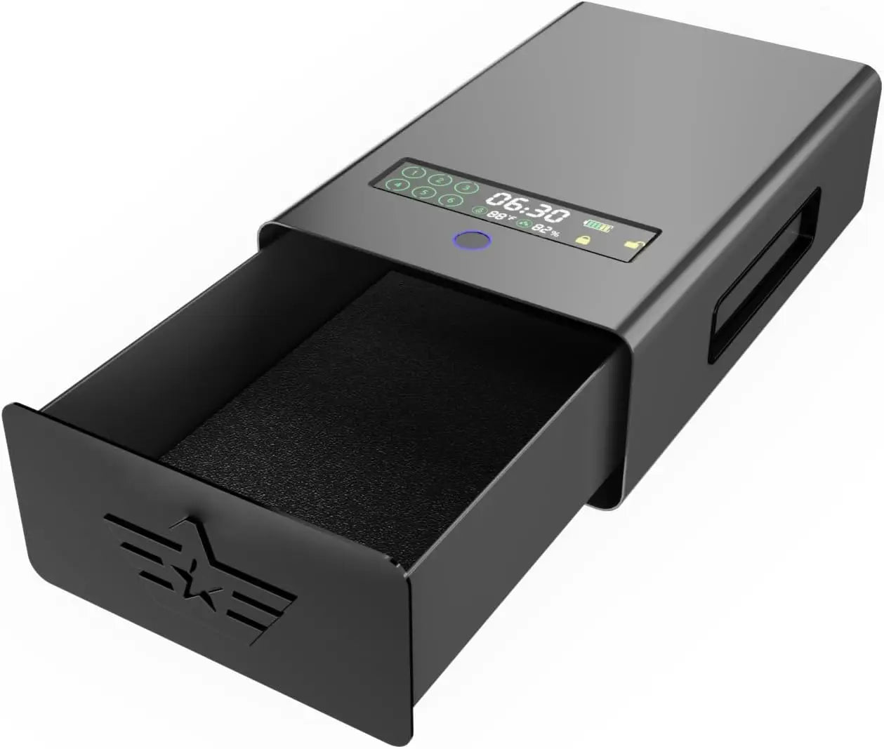 kasablank gun safe，Biometric Gun Safe For Handgun with fingerprint, key and digital password 3 .Smart Handgun Safe for Home Beds
