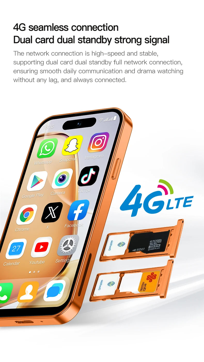 2026 new ONEMYTH Orange A18 Pro, 4.0 inches, Android 12.0 system, 2000mAh battery, 4G network dual SIM cards, mini smartphone