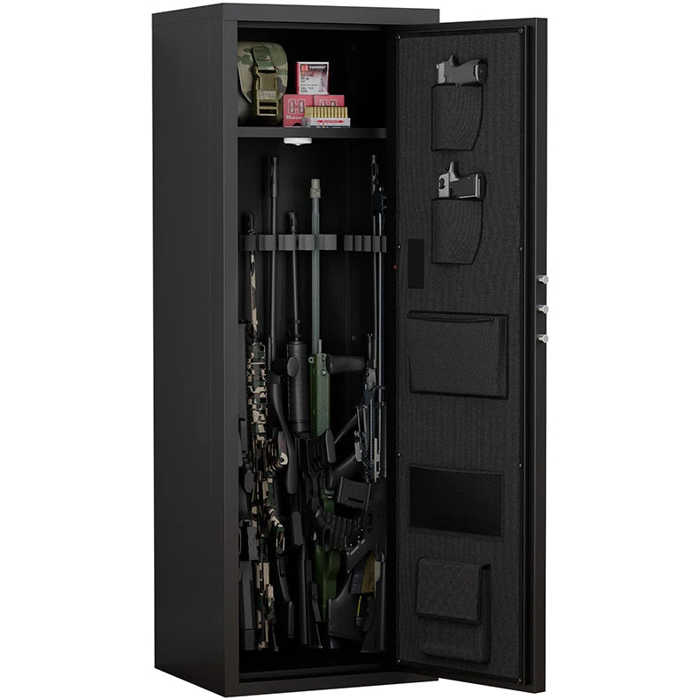 Large Size 5-8 Gun Gun Cabinet with Electronic Password Keypad Lock,Unassembled Metal Rifle Gun Security Cabinet Safe Locker