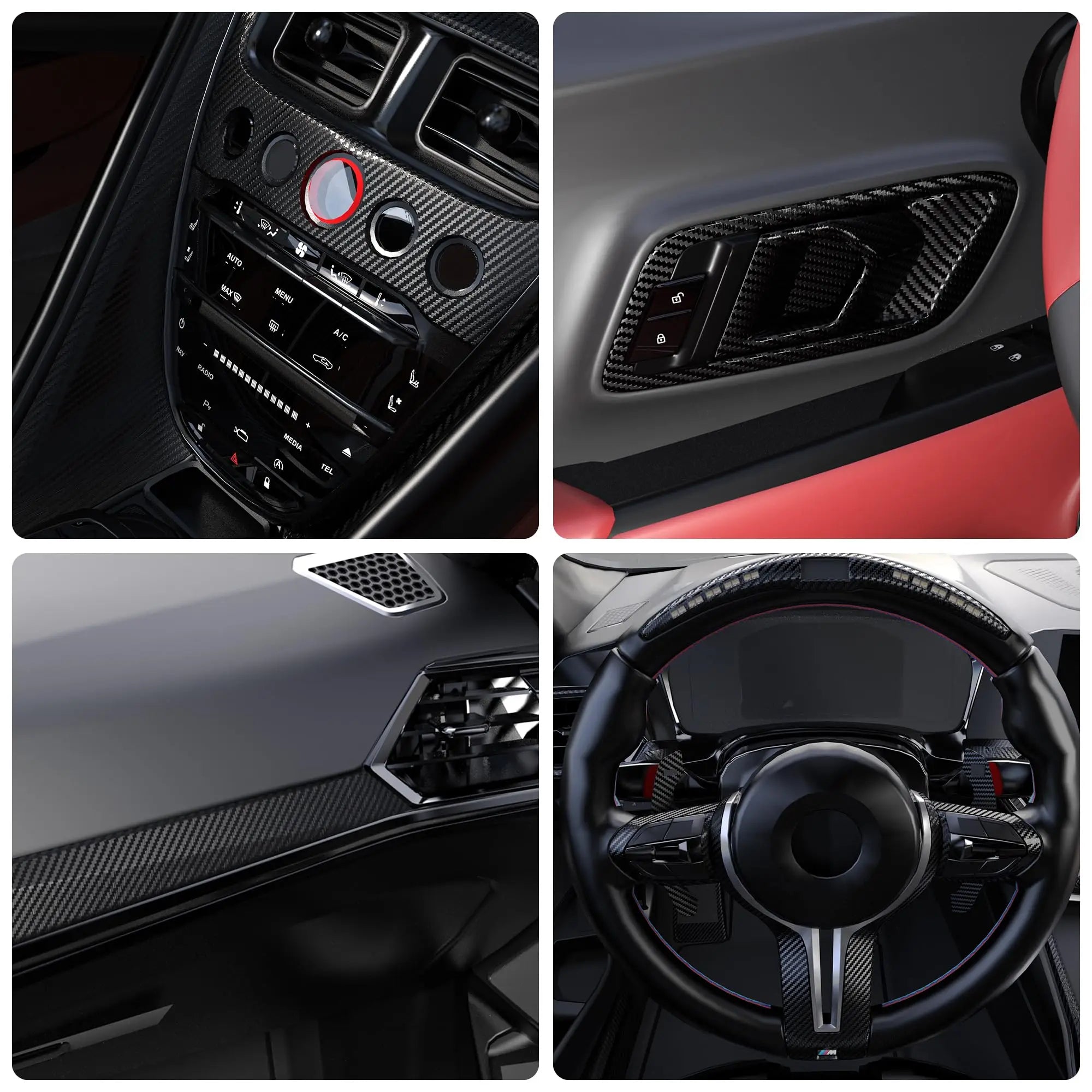 1-10m Nano Carbon Fiber Car 3D Tape Sticker Door Mirror Paste Protector Strip DIY Protection Protective Film Waterproof Adhesive