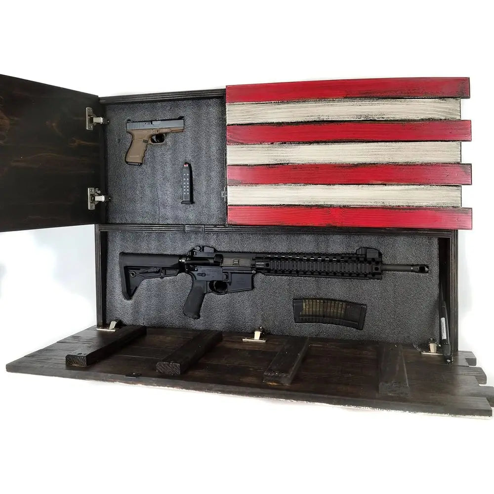 Large American Flag Gun Cover with 2 Hidden Compartments, Red, White, Blue