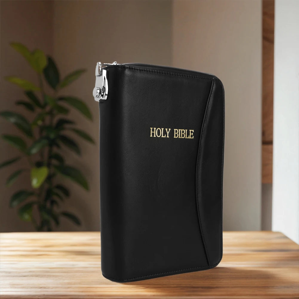 Lockable Soft Pistols Case Holy Bible Leather Gun Bags Concealed Carry Gun Pouch for 9mm Glocks42 43 Guns Storage