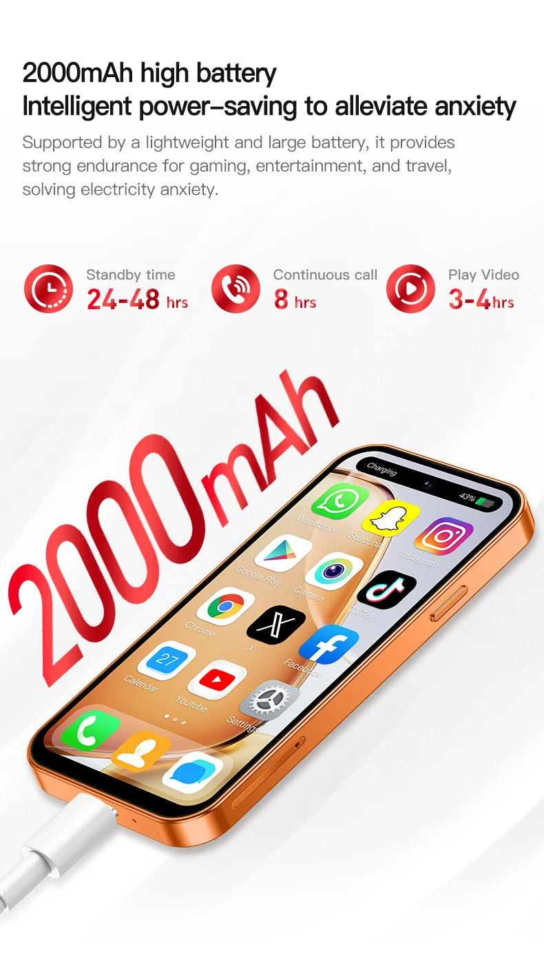 2026 new ONEMYTH Orange A18 Pro, 4.0 inches, Android 12.0 system, 2000mAh battery, 4G network dual SIM cards, mini smartphone