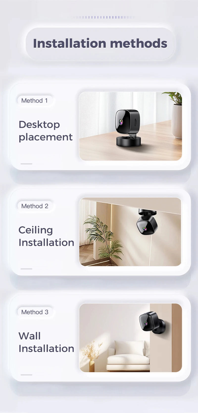 4K HD Mini Camera Wifi 2.4G Camera Wireless Security Protection Remote Monitor Camcorders Home Phone Connectivity Smart Device