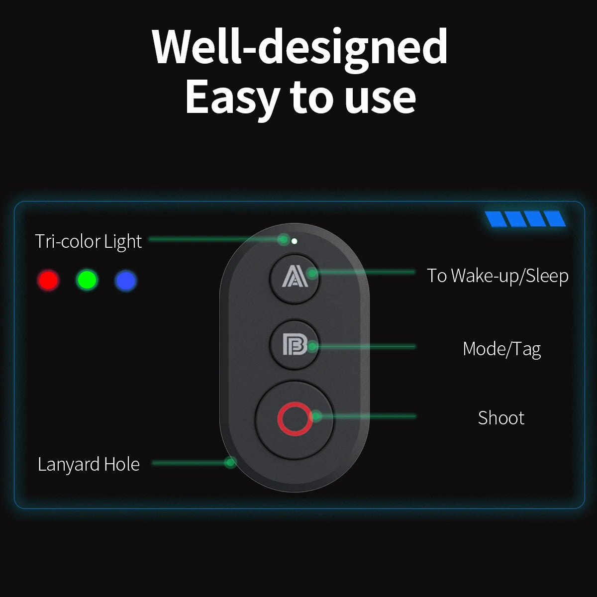 Suitable for DJI Action6  5 Pro/4  Osmo 360 sports camera Bluetooth remote control DJI camera Bluetooth selfie stick accessories