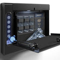 Biometric Wall Safe with Gas Strut for Quick Access Hidden Storage for Full-Size LED Light Silent Mode and Backlit Digital Keyp