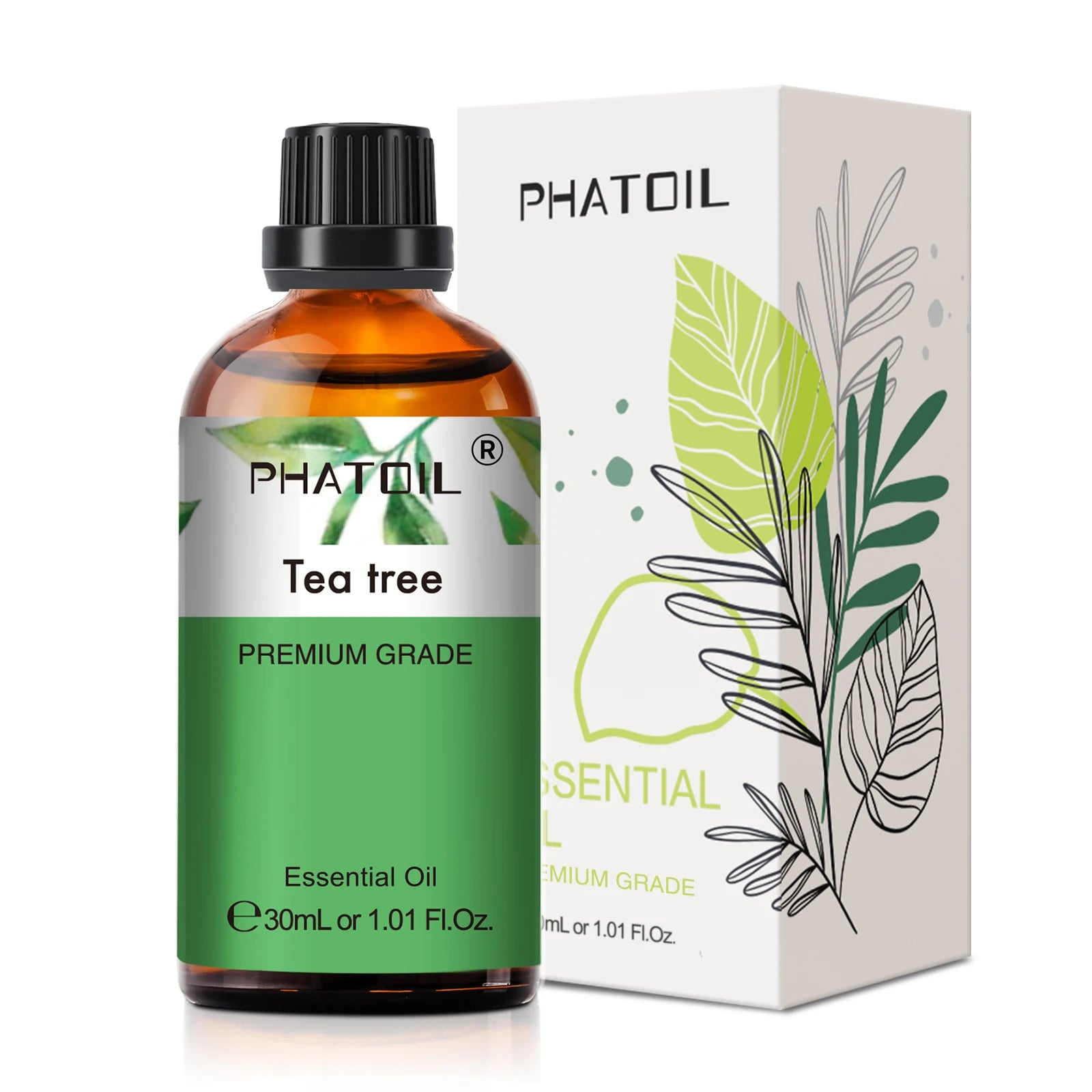 PHATOIL 1PCS Aromatherapy Essential Oil 30ml Lemon Eucalyptus Lavender Bergamot Jasmine Juniper Rose Vanilla Aroma Essential Oil