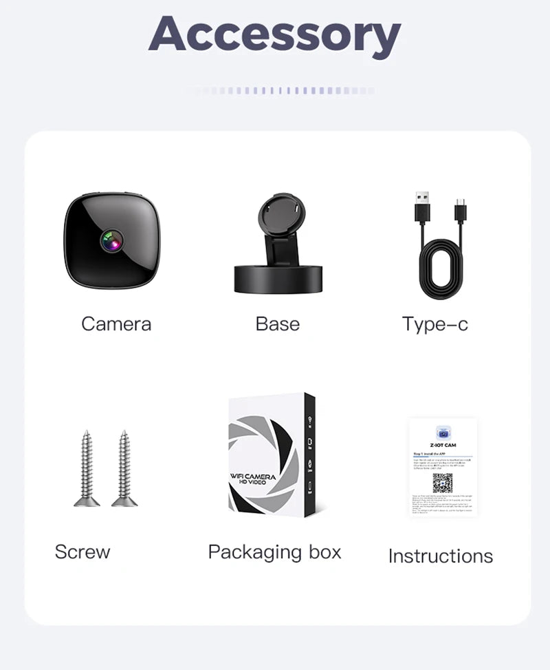 4K HD Mini Camera Wifi 2.4G Camera Wireless Security Protection Remote Monitor Camcorders Home Phone Connectivity Smart Device