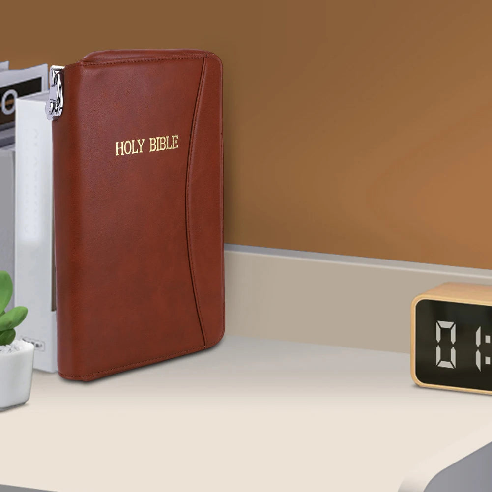 Lockable Soft Pistols Case Holy Bible Leather Gun Bags Concealed Carry Gun Pouch for 9mm Glocks42 43 Guns Storage