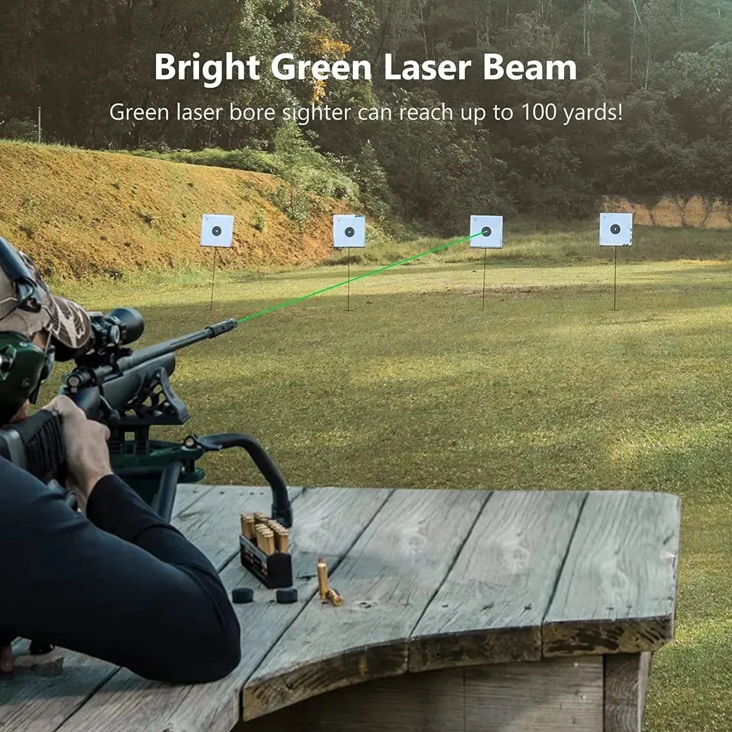 Tactical Red Green Barrel Bore Sight Kit for .177 to .50 Caliber Rifle Handgun Boresighter with Button Switch Airsoft Hunting
