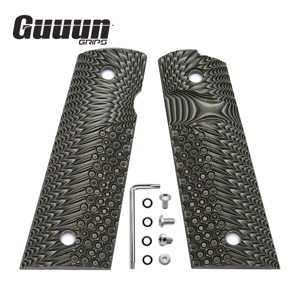 Guuun G10 Grips for Full Size 1911 Magwell Grip OPS Eagle Wing Texture Free screw set included