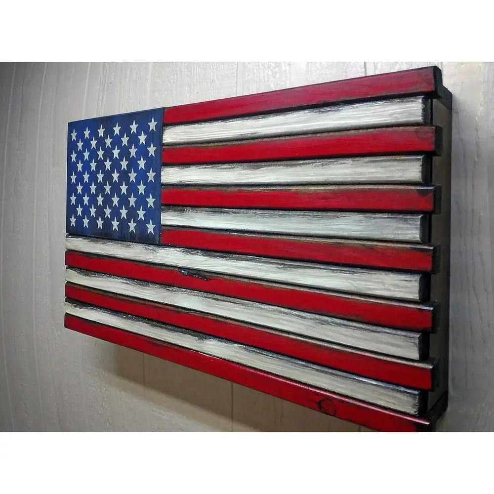 Large American Flag Gun Cover with 2 Hidden Compartments, Red, White, Blue