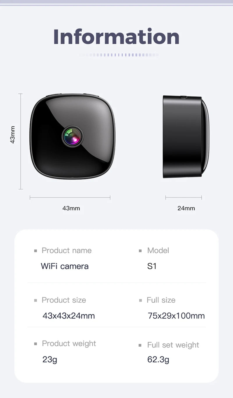 4K HD Mini Camera Wifi 2.4G Camera Wireless Security Protection Remote Monitor Camcorders Home Phone Connectivity Smart Device