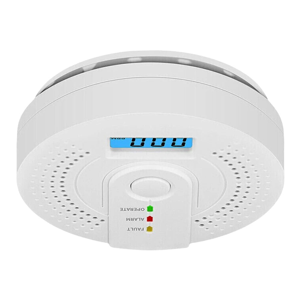 Digital Carbon Monoxide Detector with LED Indicator Battery Powered Warning Alarm Sensor Portable CO Detector for Home Warehouse