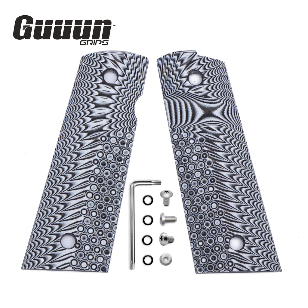 Guuun G10 Grips for Full Size 1911 Magwell Grip OPS Eagle Wing Texture Free screw set included