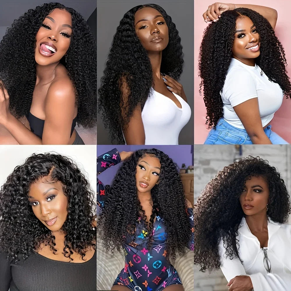 Seamless 3c 4a Afro Kinky Curly Clip in Human Hair Extensions Remy Brazilian Curly Clip Ins On Hair Bundles For Black Women