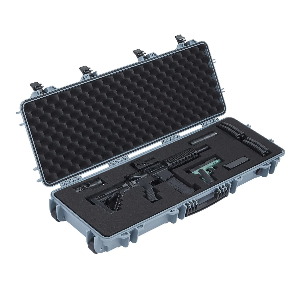 Hard Rifle Case, Lockable Rifle Case With Pre-cut Foams, 40 In Gun Storage With Wheels, IP67 Waterproof & Dustproof Movable