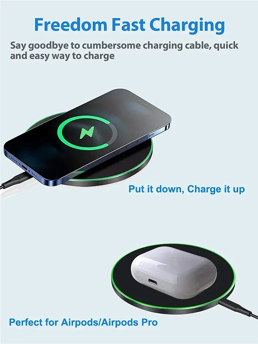 New Wireless Charger For iPhone 16 15 14 13 Pro Max Induction Fast Charging Pad Dock Station For Samsung S23 S22 Xiaomi Huawei
