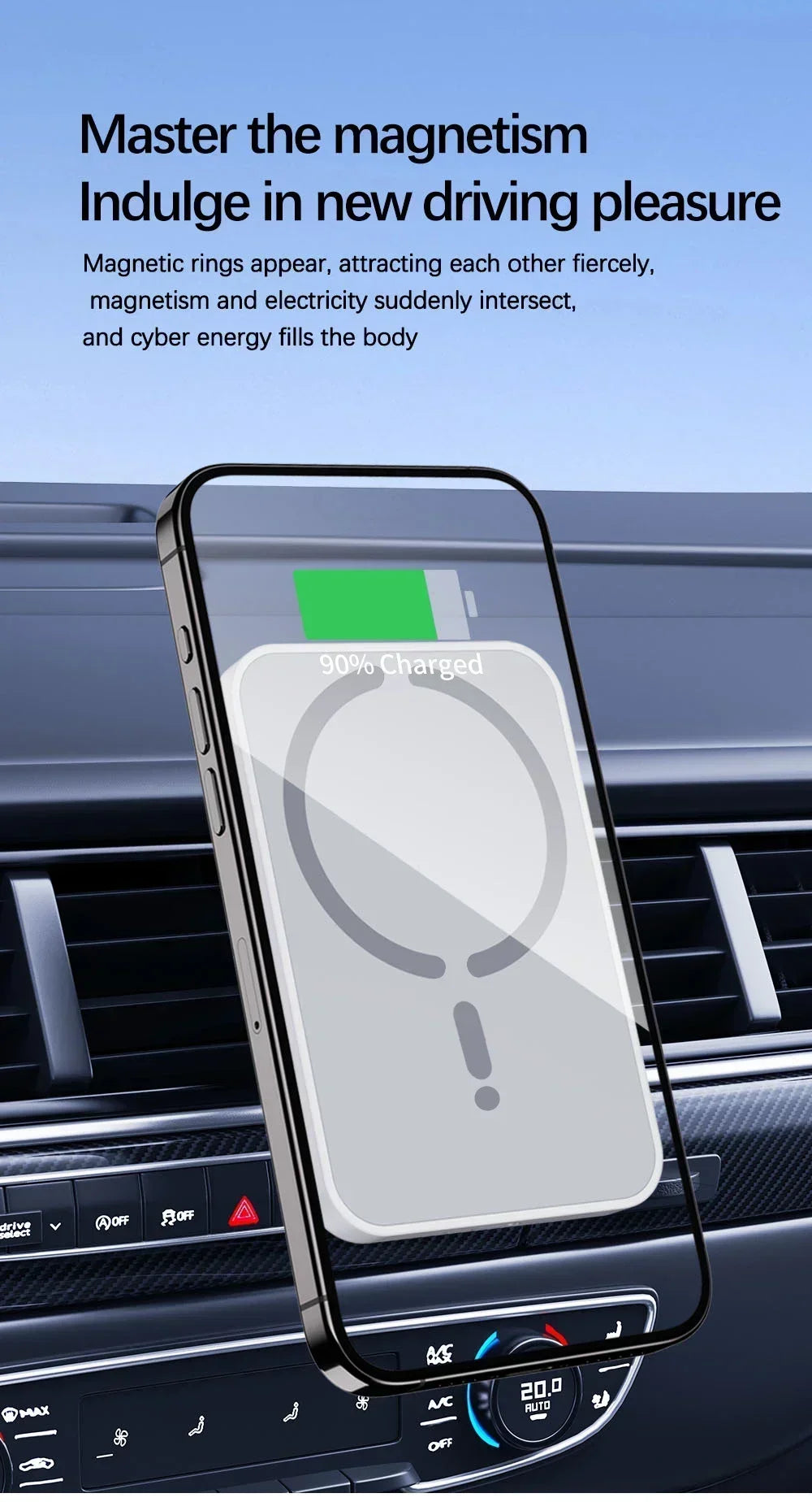 30W Car Air Vent Magnetic GPS Phone Holder Stand Wireless Charger For Magsafe iPhone 16 15 14 13 12 Pro Max Cell Fast Charging