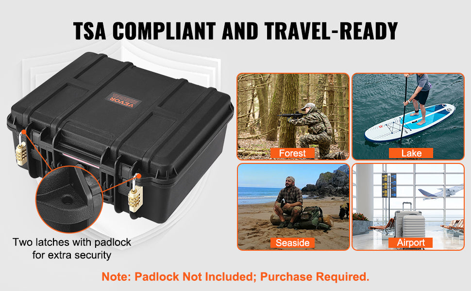 SucceBuy Hard Pistol Cases w/ Pre-cut PU Foam Lining Waterproof Dustproof Hard Gun Case for 1/2/5/6 Pistol Lockable Pistol Case